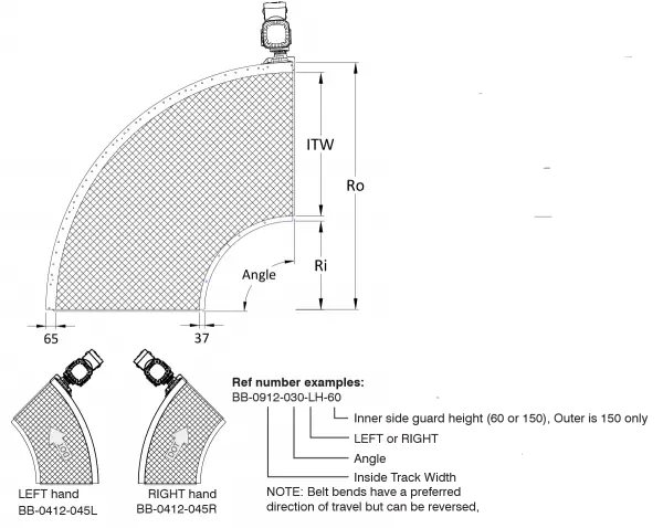 Belt Bend Technical Drawing