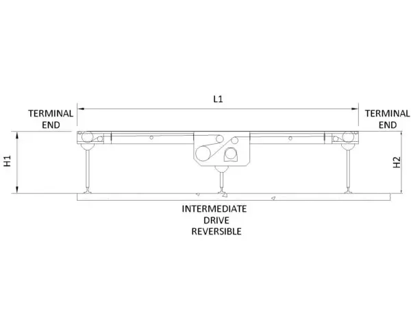 Painted Steel Belt Conveyor – B Type Technical Drawing